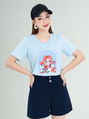 Quần Short Nữ Hai Cúc – Túi Chéo Tím Than